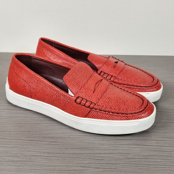 Rag & Bone Colby Penny Loafers, Red Leather, Womens Size 6 M / 36 - Picture 3 of 12